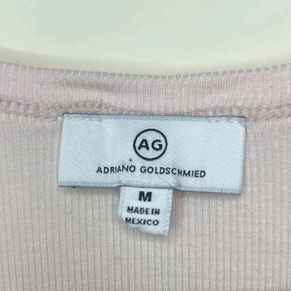 AG ADRIANO GOLDSCHMIED Jaxon Ribbed Blush Pink Basic Layering Tank Top - Picture 9 of 13